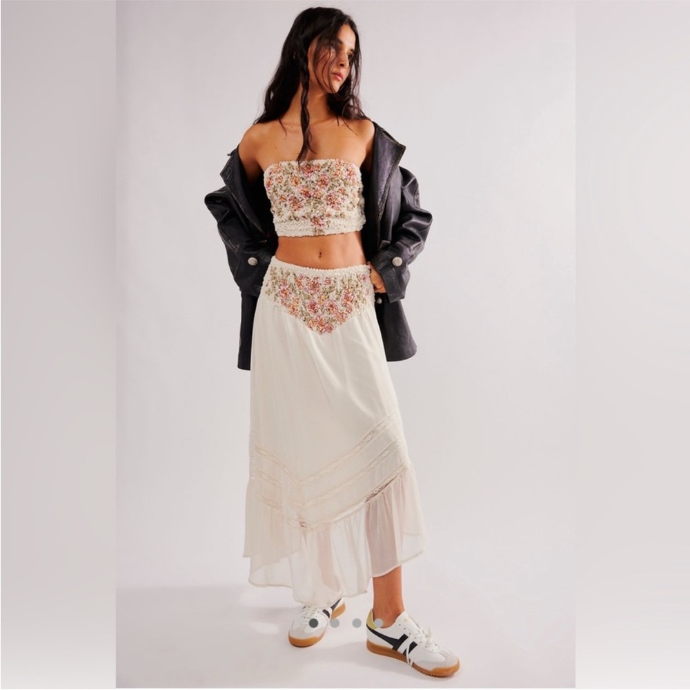 NWT Free People Augusta Set Tube Top and Asymmetrical Skirt